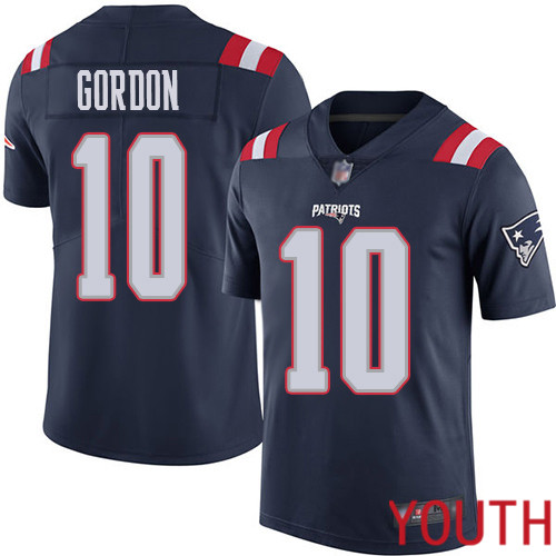 New England Patriots Football #10 Rush Vapor Limited Navy Blue Youth Josh Gordon NFL Jersey->new england patriots->NFL Jersey
